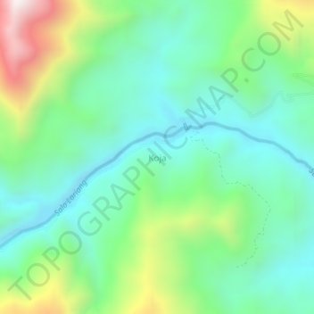 Topografisk kort Koja, højde, terræn