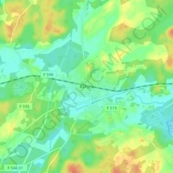 Topografisk kort Reftele, højde, terræn