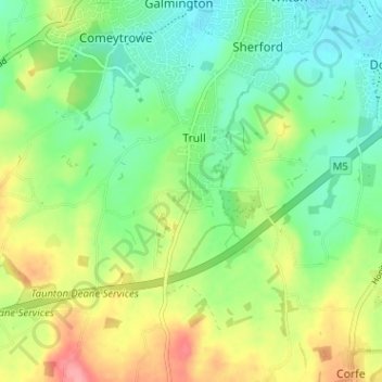 Topografisk kort Staplehay, højde, terræn
