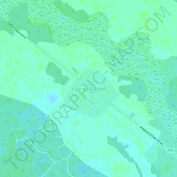 Topografisk kort Colonia Pastoril, højde, terræn