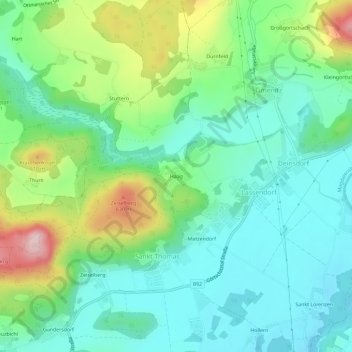 Topografisk kort Haag, højde, terræn