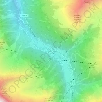 Topografisk kort Sulden - Solda, højde, terræn