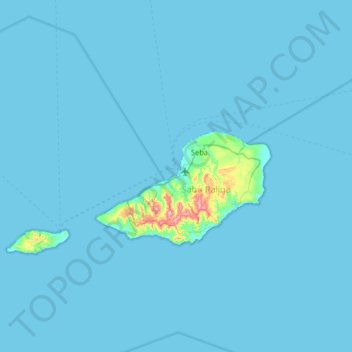 Topografisk kort Kepulauan Sawu, højde, terræn