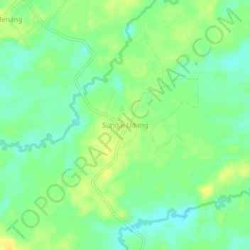 Topografisk kort Sungai Udang, højde, terræn