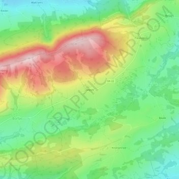 Topografisk kort Diepolz, højde, terræn