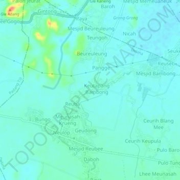 Topografisk kort Pilok(Grong2), højde, terræn