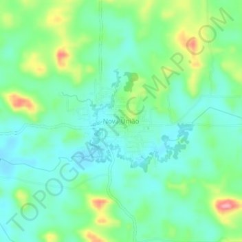 Topografisk kort Nova União, højde, terræn