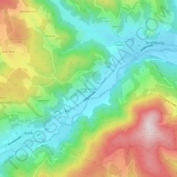 Topografisk kort Sankt Johann, højde, terræn