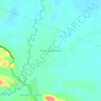 Topografisk kort Rawang Kempas, højde, terræn
