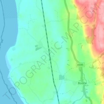 Topografisk kort Hycemoor, højde, terræn
