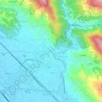 Topografisk kort Ripa, højde, terræn
