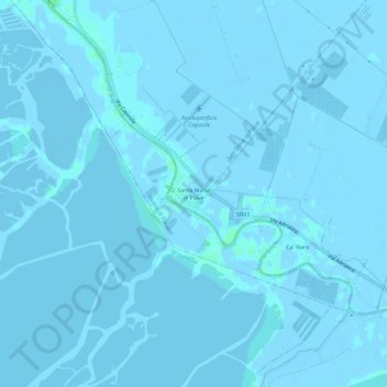 Topografisk kort Santa Maria di Piave, højde, terræn