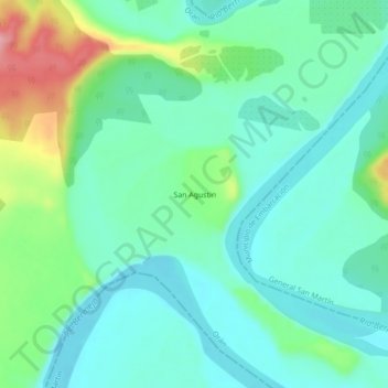 Topografisk kort San Agustin, højde, terræn