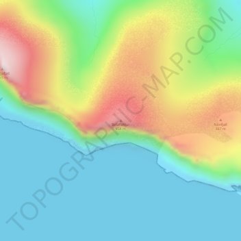 Topografisk kort Bolafløttur, højde, terræn