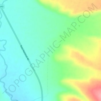 Topografisk kort Putrachoique, højde, terræn