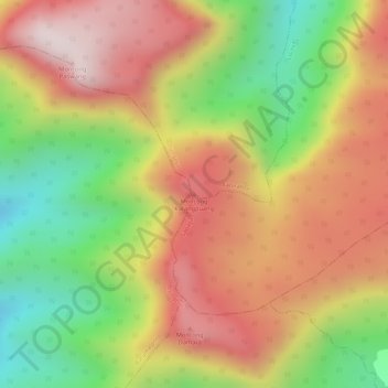 Topografisk kort Moncong Karangpuang, højde, terræn