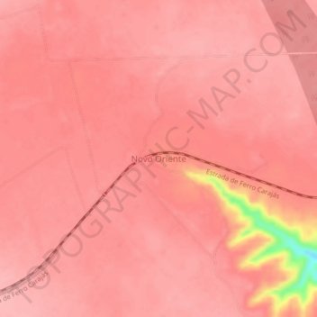 Topografisk kort Novo Oriente, højde, terræn