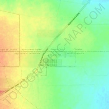 Topografisk kort Los Cedros, højde, terræn