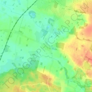 Topografisk kort Bråby, højde, terræn