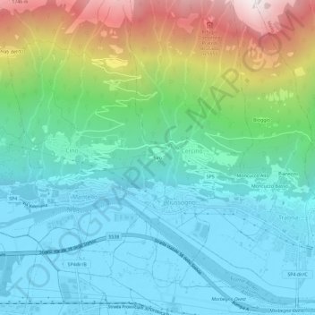Topografisk kort Siro, højde, terræn