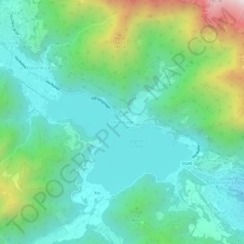 Topografisk kort Mezzolago, højde, terræn