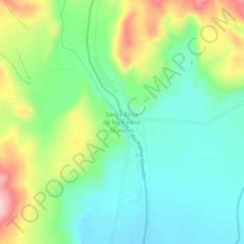 Topografisk kort Santa Rosa de los Pastos Grandes, højde, terræn