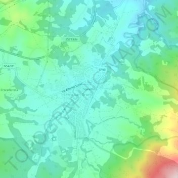 Topografisk kort Spinetto, højde, terræn
