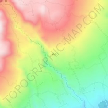 Topografisk kort Labbo, højde, terræn