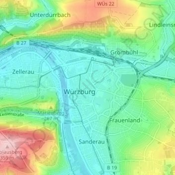Topografisk kort Kapitelshöfe, højde, terræn