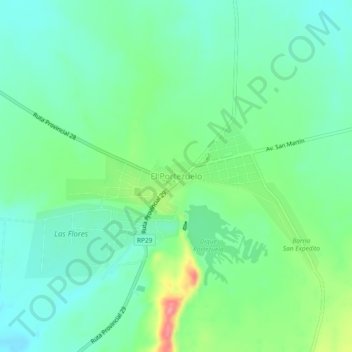 Topografisk kort El Portezuelo, højde, terræn