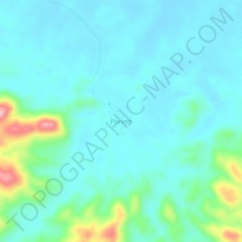 Topografisk kort Poring, højde, terræn