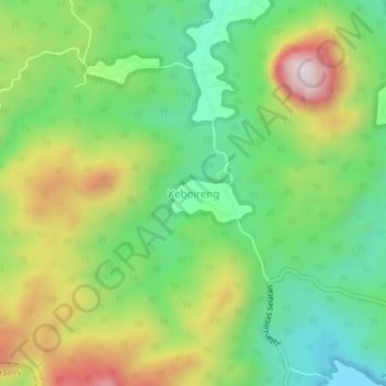 Topografisk kort Keboireng, højde, terræn