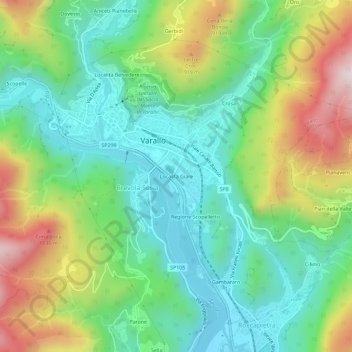 Topografisk kort Località Giare, højde, terræn