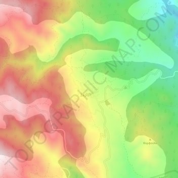 Topografisk kort Skra, højde, terræn