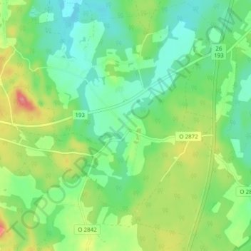 Topografisk kort Suntak, højde, terræn