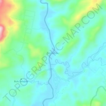 Topografisk kort Bonehau, højde, terræn