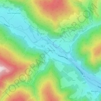 Topografisk kort Haidenbach, højde, terræn