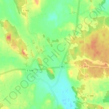 Topografisk kort Tyresta, højde, terræn