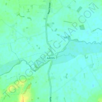 Topografisk kort Radcot, højde, terræn