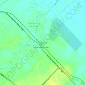 Topografisk kort Matapao, højde, terræn