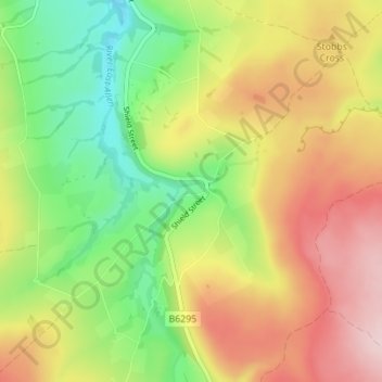 Topografisk kort Sinderhope, højde, terræn