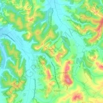 Topografisk kort Tremoleto, højde, terræn