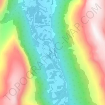 Topografisk kort Skuole, højde, terræn