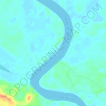 Topografisk kort Butong, højde, terræn