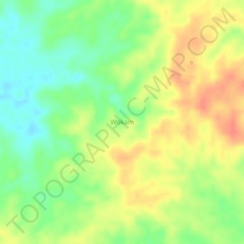 Topografisk kort Wokam, højde, terræn