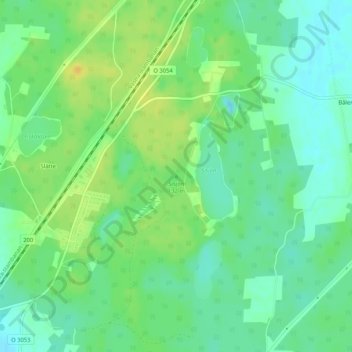 Topografisk kort Sisjön, højde, terræn