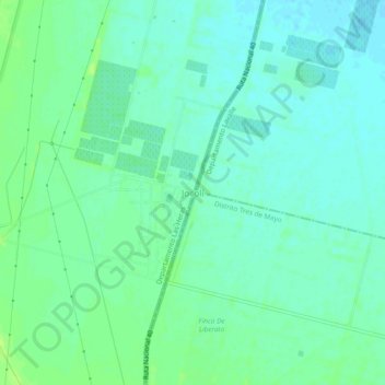 Topografisk kort Jocolí, højde, terræn