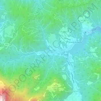 Topografisk kort Gramolazzo, højde, terræn