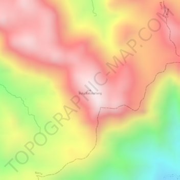 Topografisk kort Bulu Batubellang, højde, terræn