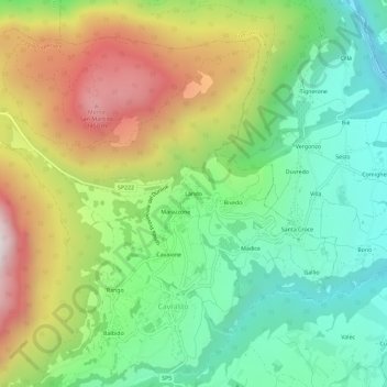 Topografisk kort Larido, højde, terræn